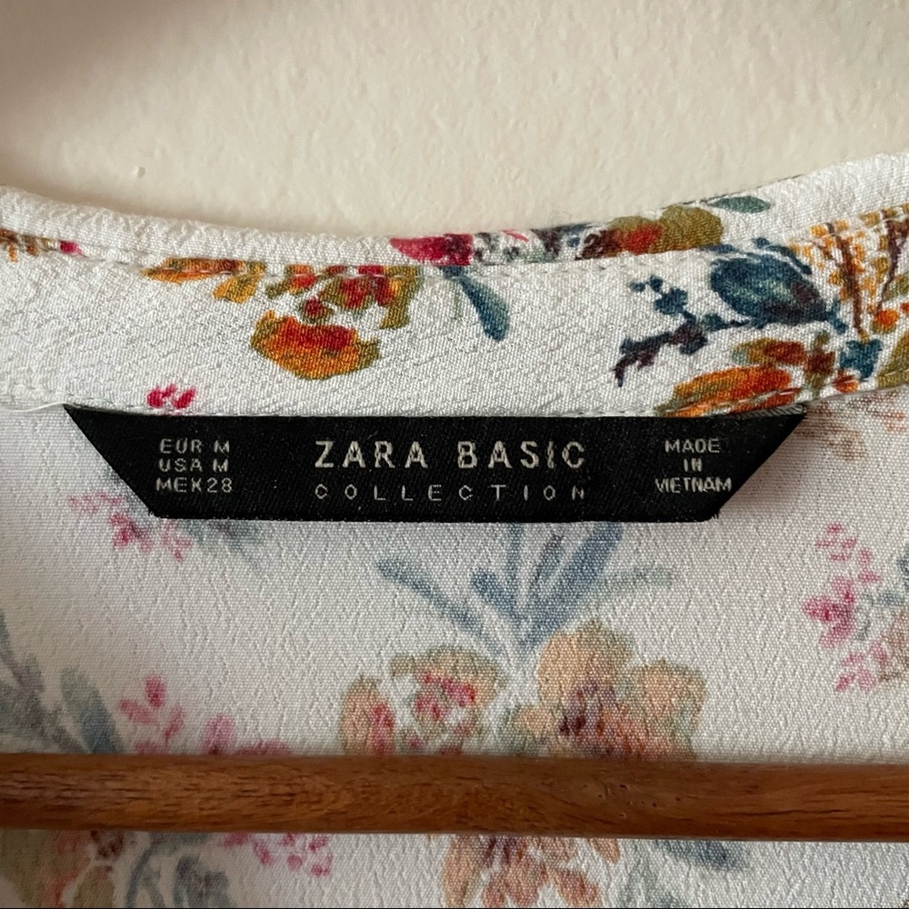 Zara Basic Collection Floral Button Blouse - image 8
